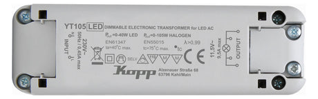 KOPP Sicherheitstrafo 0-105W 11,5V ws 202510093 118x36,5x29,5mm Konv