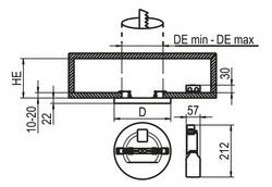 RIDI LED-Einbaustrahler 22W Konv DALI ws SARA290 DAWS830840OS265 1LED 3000-4000K