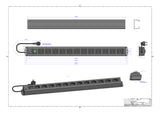 BACHMANN Steckdosenleiste 12f gr 2m 90° 300.005 m.Ein/Aus IP20 1,5qmm