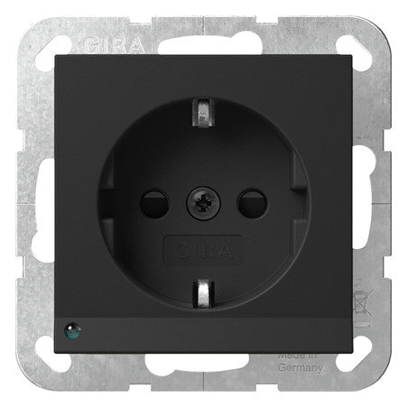 GIRA Steckdose 1f sw mt UP m.OL m.BS System 55 4170005 IP20