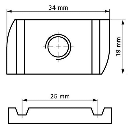 WALRAVEN Schiebemutter Strut M12 19x34x9 BUP - brandgeprüft
