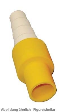 Verbinder Gelb 1607RU für Rohr AD 16mm auf Schlauch ID 14-20mm