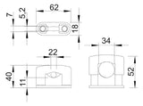 BETTERMANN Abstandsschelle 1f  34mm Kst SOM 3082 LGR geschl hfr