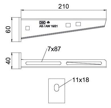BETTERMANN Wand/Stielausleger 1,5N ST AW 15 21 FTK SW 40mm200x60mm