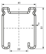 Walraven Montageschiene RapidStrut DS5 6m C-Profil BUP mit cm-Skala 41x51 2mm | 65058652