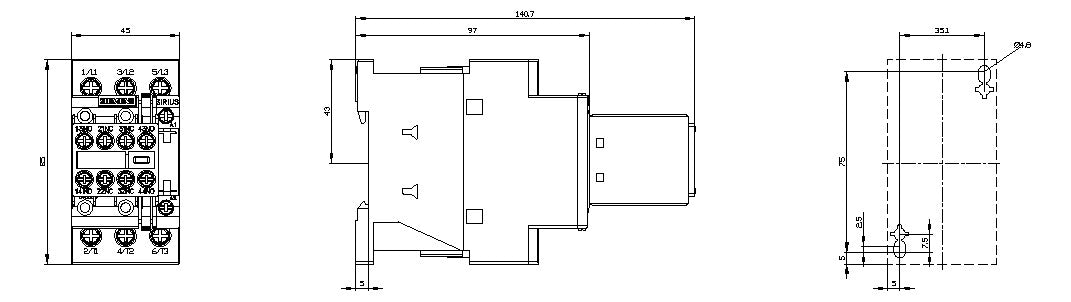 SIEMENS Leistungsschütz 15kW 3S 230VAC 3RT2027-1CL24-3MA0 32A 2S+2Ö/Hilf REG