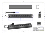 BACHMANN Steckdosenleiste 8f sw 2m 35° 300.006 IP20 1,5qmm