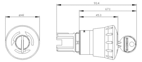 SIEMENS Not-Aus Taster EB IP00 Schlüssel 3SU1000-1HF20-0AA0 1Ö  22mm Schraub