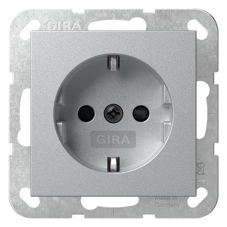 GIRA Steckdose 1f alu UP m.BS IP20 System 55 445326