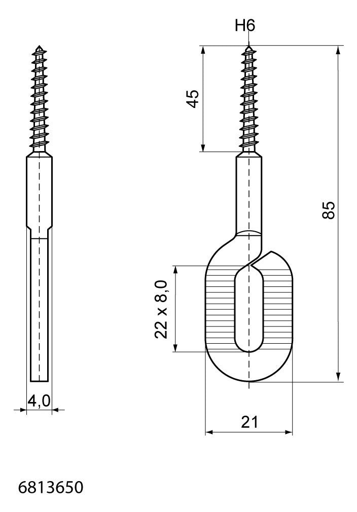 Walraven Langlochschraube Holzgewinde ev H6x45 | 6813650