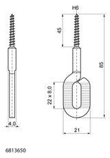 Walraven Langlochschraube Holzgewinde ev H6x45 | 6813650