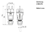 MENNEKES Schutzkontaktstecker 16A 230V 10754 Kst IP44 sw ger