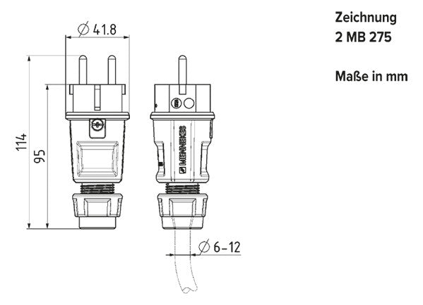 MENNEKES Schutzkontaktstecker 16A 230V 10837 Kst IP44 or ger