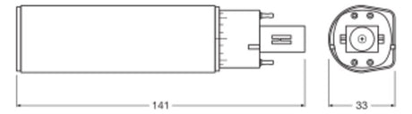 LEDVANCE LED-Röhrenlampe G24q-2 7W 4000K DULUX LED D/E18 HF & AC MAINS V 7W ws E