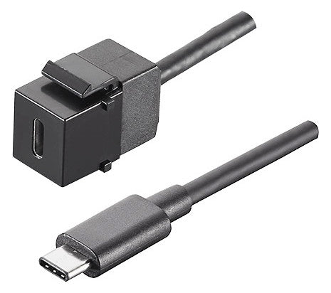 BACHMANN Einsatz USB-C 1f sw Klemmbef 917.121 ohne Beschriftungsfeld