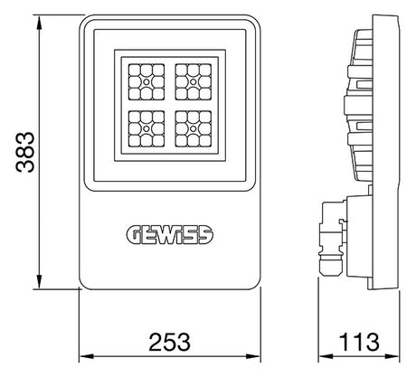 GEWISS LED-Hallenleuchte 48W 4000K Konv SMART[4]LB 1M ST.AL.ON/OFF ELL.40K 6300l