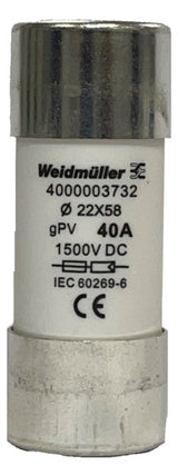 WEIDMÜLLER Keramiksicherung 40A 1500V DC FUSE WSFL 22X58 40A 1K5V GPV 22x58mm