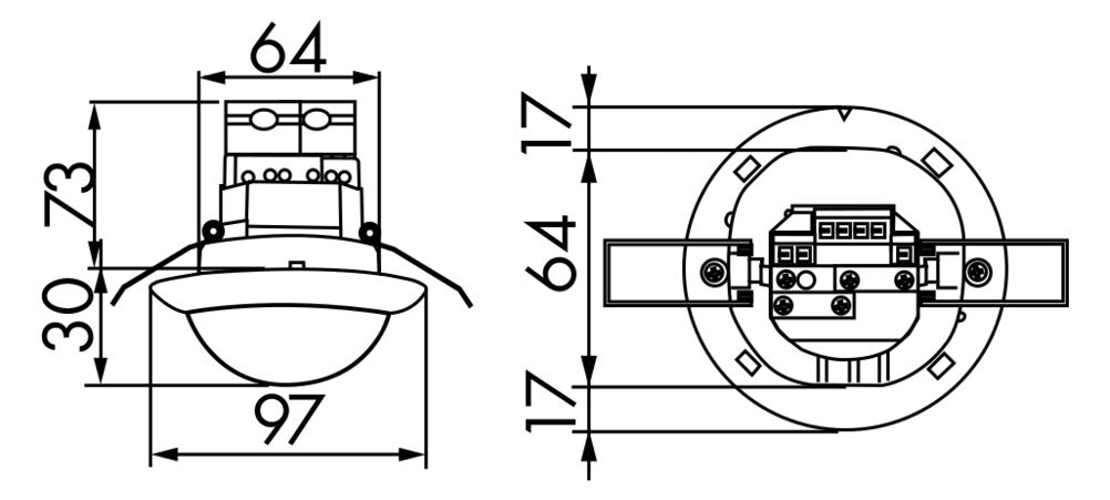 BEG Präsenzmelder 360° EB rws IP20 PD4-S-DE Präsenzmelder