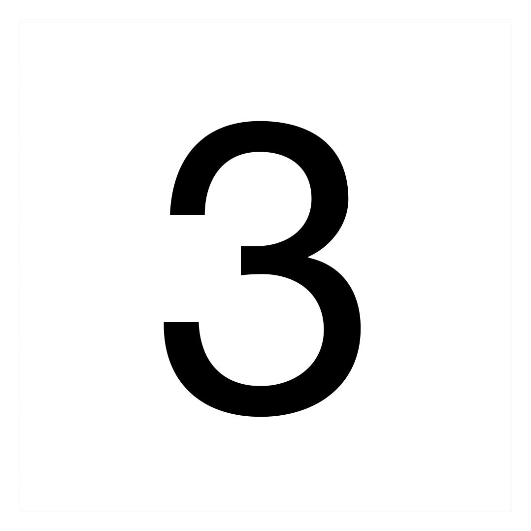 RZB Ziffer 3 sw H100mm 99222.013.3