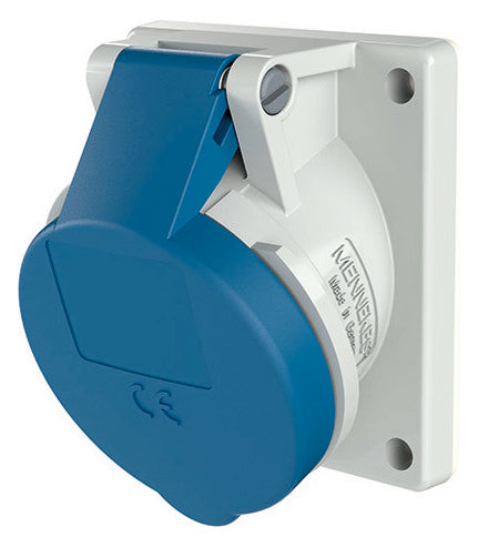 MENNEKES CEE-Anbausteckdose 3p 16A 6h 1632 230V/bl IP44 schraubl.Kl abgew Kst