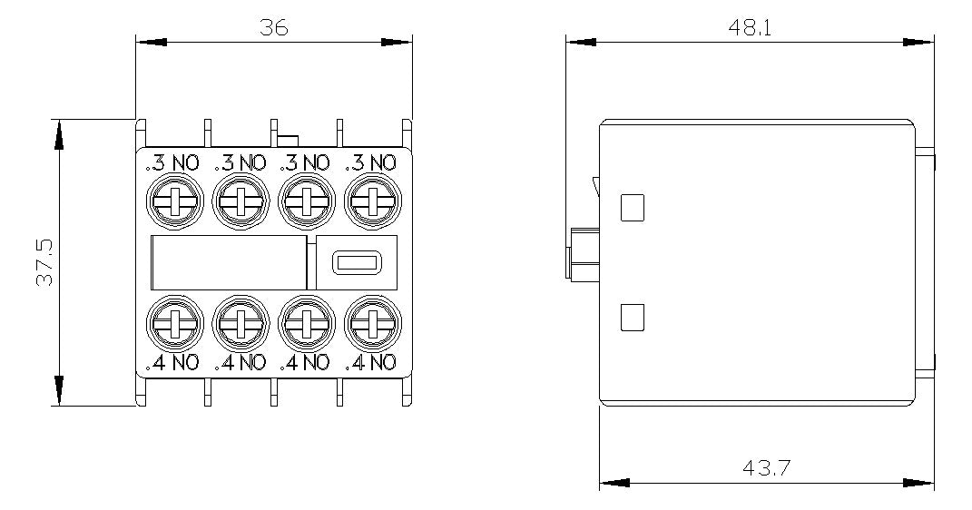 SIEMENS Hilfsschalterblock 4S Frontbef 3RH2911-1FA40 6A/AC Schraub