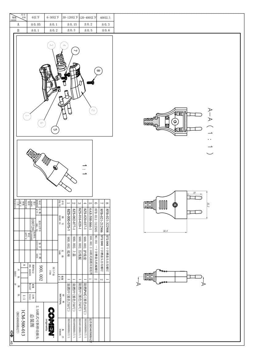 BACHMANN EURO-Stecker 2,5A 250V Kst IP20 900.002 sw ger