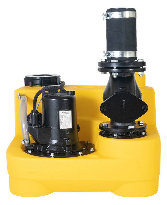 JUNG PUMPE FÄKALIENHEBEANLAGE COMPLI 400 400 V, MONTIERTE RÜCKSCHLAGKLAPPE