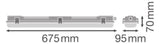 LEDVANCE Anbaugehäuse gr Kst G13 L675mm DP HOUSING 600 P 2XLAMP IP65 B95mm