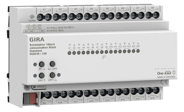 GIRA Schaltaktor KNX REG 8TE 16f 16A 502800 3000W 220-250V Handbedien