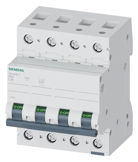 SIEMENS Leitungsschutzschalter UC C 16A 5SL4616-7 3+N 400V 4TE 50Hz IP20
