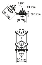 Walraven Verbinder RapidRail kurz / kurz 2 Schiebemuttern ev-f.RapidRail- 135Grad | 6584053