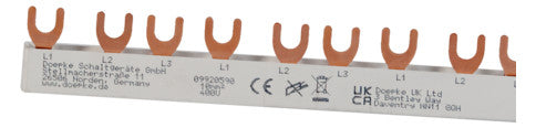DOEPKE Phasenschiene 3ph 17,5mm 195mm EV-S G 3.11.120E 10qmm 63A Gabel isol