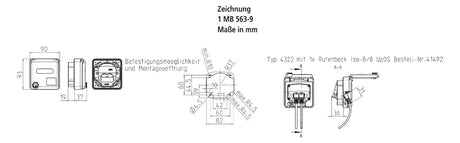 MENNEKES Datendose 2f Cat6 IP44 UP/Einb Cepex 4322 RJ45 Kst
