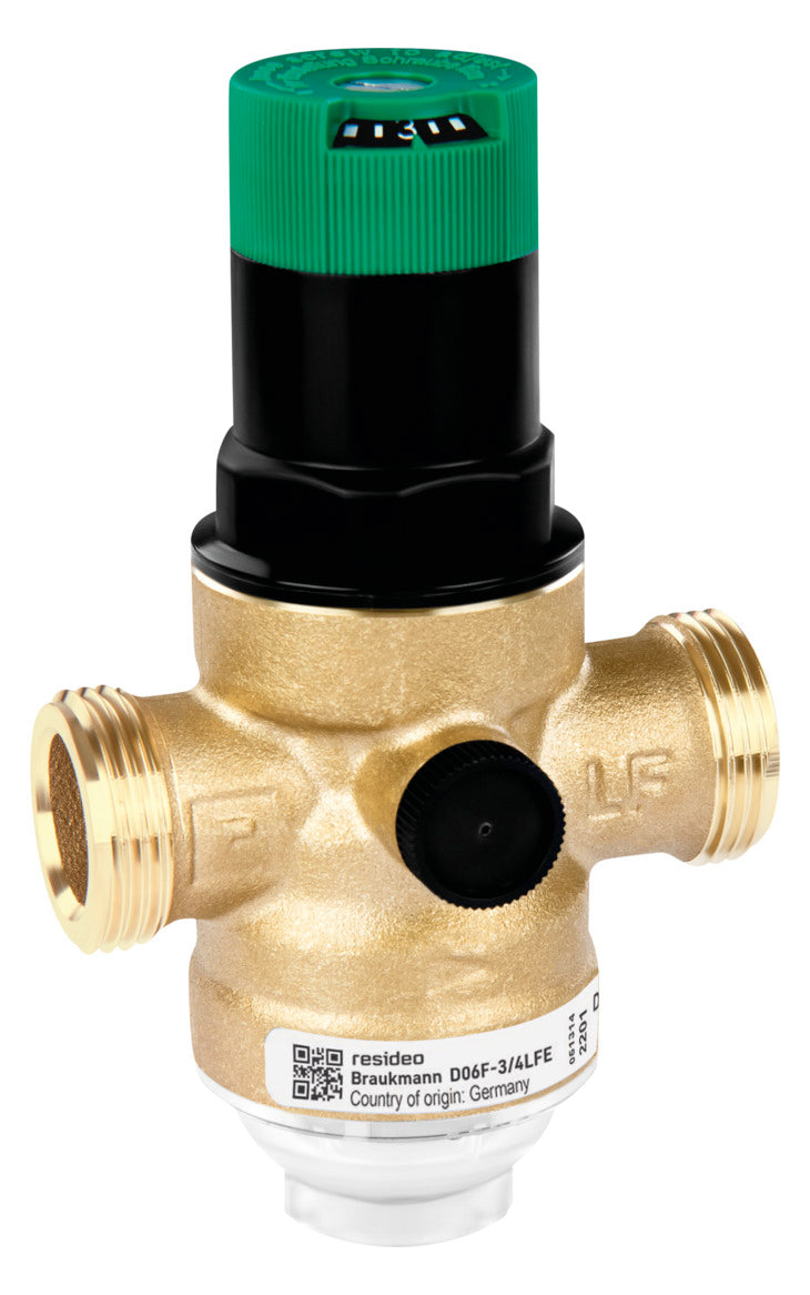 Honeywell Druckminderer D06F-LF Messing bleifrei, LFE, R 1/2 | D06F-1/2LFE