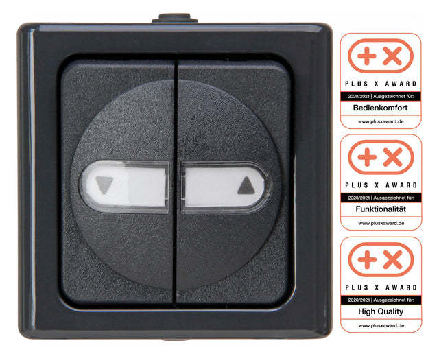 KOPP Jalousietaster -Einsatz anth glz 1p BLUEELECTRIC 560915006 Wippe IP44 BSF