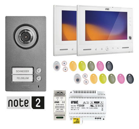 URMET Video-Türsprechset 2Draht 2xTeiln SET 1723/96 AP/AP anth ws 1LS