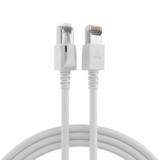 RJ45 Patchkabel Cat.6A S/FTP FRNC VC LED weiß 5m Stück