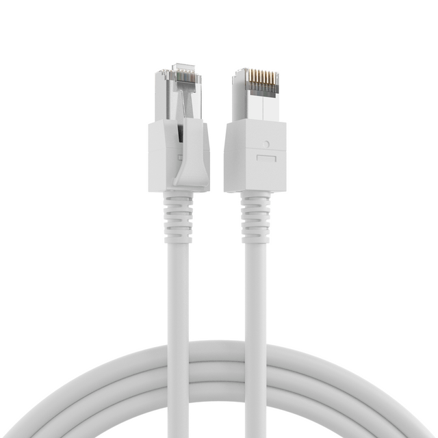 RJ45 Patchkabel Cat.6A S/FTP FRNC VC LED weiß 5m Stück