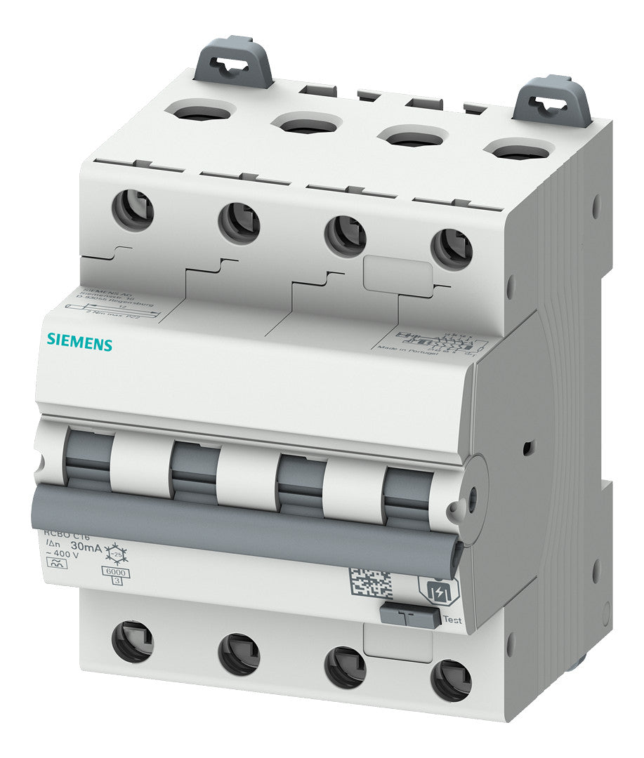 SIEMENS FI/LS-Schutzschalter B16 3p+N A 5SU1346-6FP16 0,03A 6kA 4TE 4p 400V