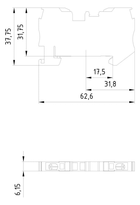 SIEMENS Schutzleiter-Reihenklemme 2,5qmm 8WH3000-0CF07 gn/ge 1Etage TS35