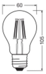 LEDVANCE LED-Lampe FM E27 A40 3,4W 2700K LED Classic A 40 Filament P 3.4W 82 ws