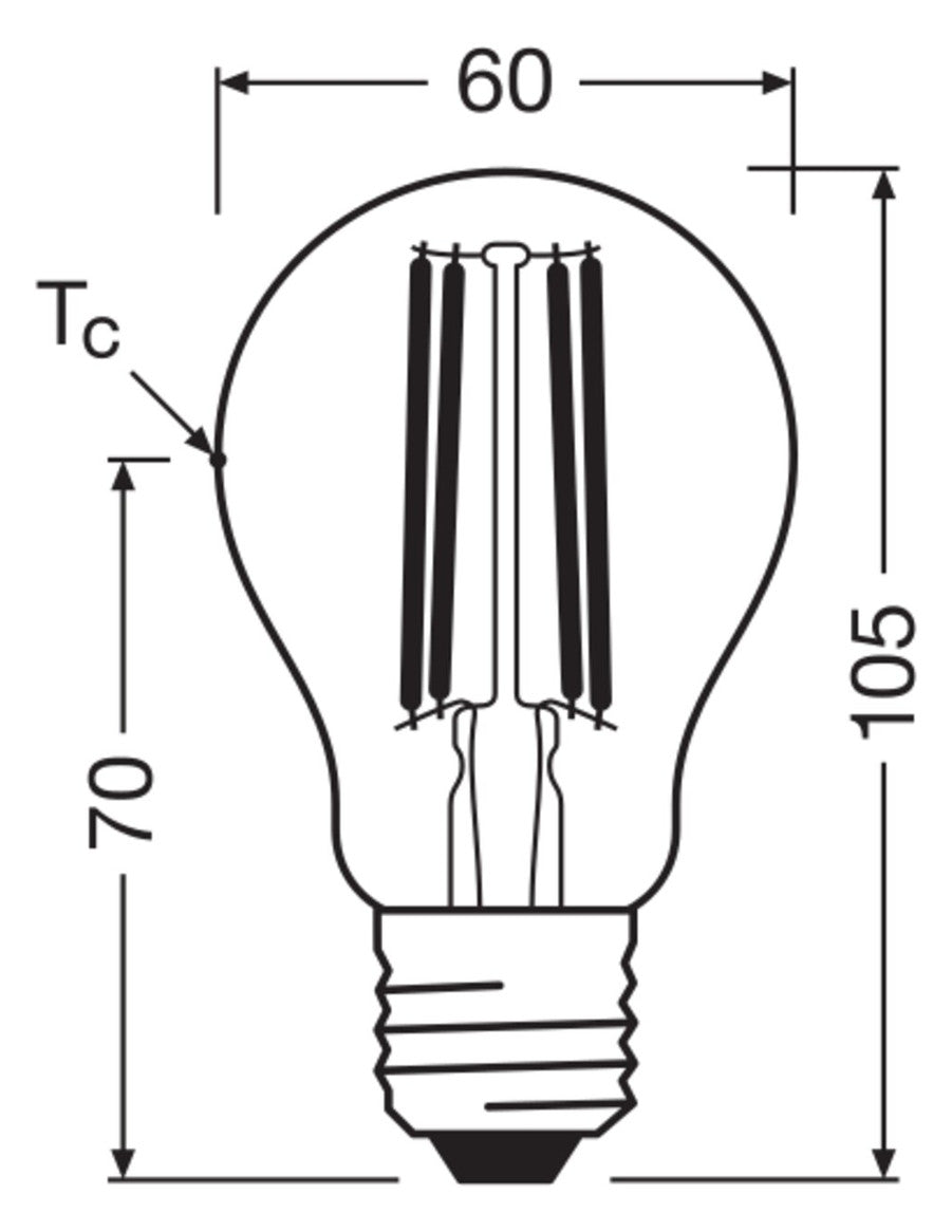 LEDVANCE LED-Lampe FM E27 A60 3,8W 2700K LED Classic A 60 Fil DIM EE A S 3.8 ws