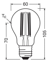 LEDVANCE LED-Lampe FM E27 A60 3,8W 2700K LED Classic A 60 Fil DIM EE A S 3.8 ws