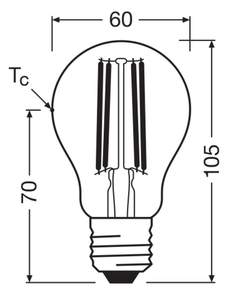 LEDVANCE LED-Lampe FM E27 A60 3,8W 2700K LED Classic A 60 Fil DIM EE A S 3.8 ws