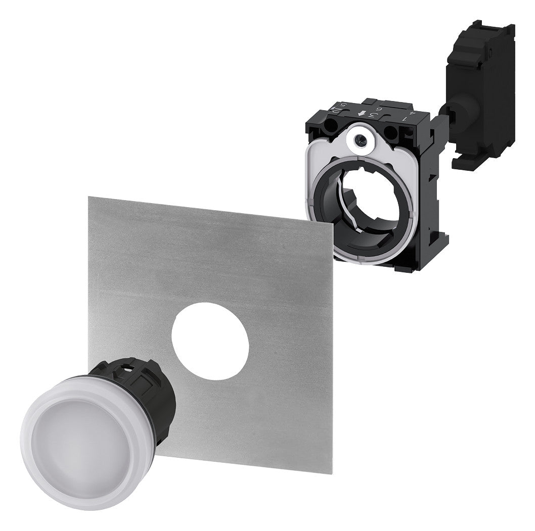 SIEMENS Leuchtmelder Front hoch rnd ws 3SU1001-6AA60-0AA0  22mm 29,45x11,3mm