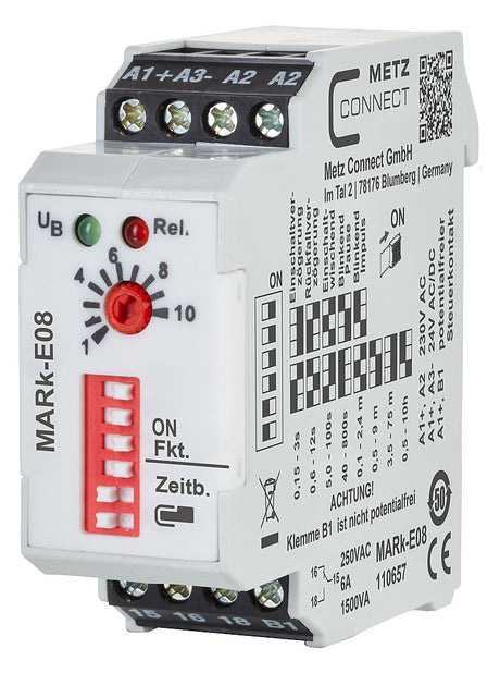 METZ CONNECT Zeitrelais 24-230V/AC 110657 0.15s-10h ansprVerz rückfVerz