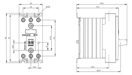 SIEMENS Leistungsschütz 2S 4-30VDC REG 3RF2410-1AB45