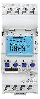 THEBEN Schaltuhr digi 230-240VAC 2kan BT TR 612 top3 2TE REG 24h Prog