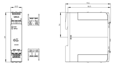 SIEMENS Thermistorrelais 1f 2W abn.Klemm 3RN2011-2BA30 ext.Reset