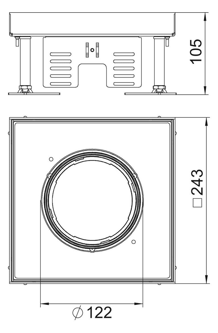 BETTERMANN Kassette nivellierbar VA RKFN2 9 VS 20 quadrat 243mm 105-150mm